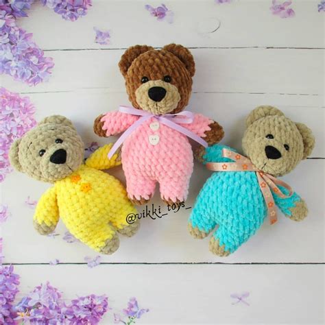 Amigurumi teddy bear in pajamas – AmigurumiHouse | Crochet teddy bear, Crochet teddy bear ...