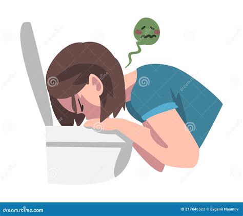 Ill Woman Vomiting Cartoon | CartoonDealer.com #61844297