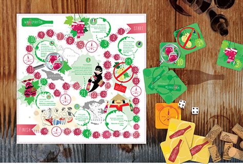 Design for educational wine board game «Winespiration» on Behance