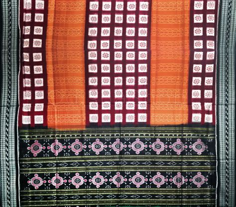 Buy Sambalpuri Cotton Saree Light Maroon Color - Odisha Shop