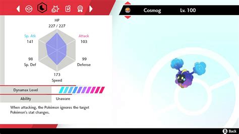 Cosmog Pokemon Sword and Shield 6IV Values - MAVIN