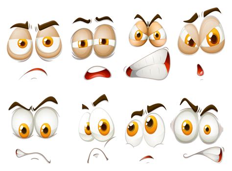 Different emotions of facial expression 299132 Vector Art at Vecteezy