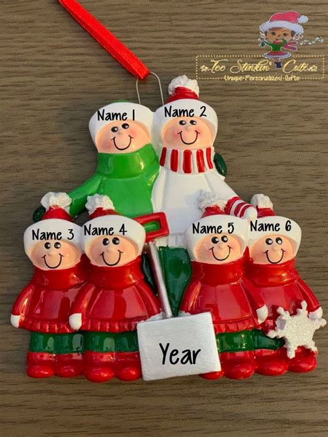 Personalized Christmas Ornament Shovel Family of 6 Free - Etsy | Christmas ornaments ...