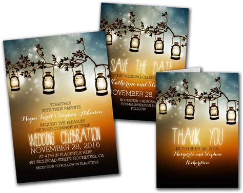 Rustic Garden Lights - Lanterns Wedding Invitation | Free wedding invitation templates, Wedding ...