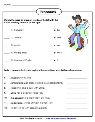 Subject Pronouns Exercises For Grade 1 – Online degrees