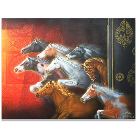 8 Horse Painting Original Thai Art and Asian Paintings for Sale Online