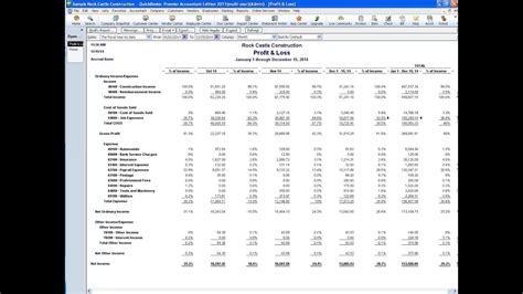 Quickbooks Income Statement Template