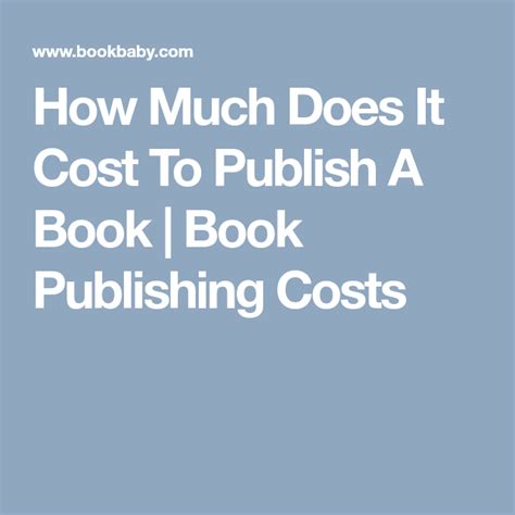 How Much Does It Cost To Publish A Book | Book Publishing Costs | Book ...