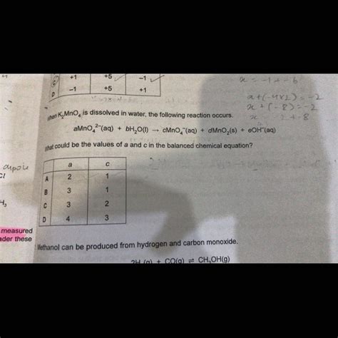 When K2MnO4 is dissolved in water the following reaction occurs. - Brainly.in