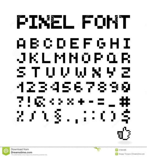 Pixel Font, Isolated Vector Letters, Alphabet Illustration 47684485 | Pixel font, Lettering ...