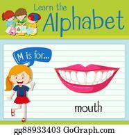 3 Flashcard Letter M Is For Mouth Illustration Clip Art | Royalty Free - GoGraph