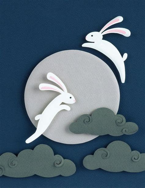 Moon Rabbits Art Print by Tiffany Budzisz | Paper cutout art, Paper sculpture, 3d paper art