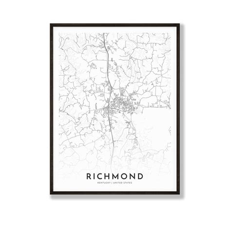 Richmond map Richmond Kentucky city map print map poster | Etsy