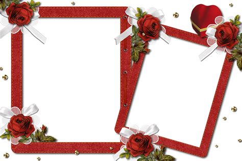 Double Romantic Transparent Photo Frame with Roses | Gallery ...