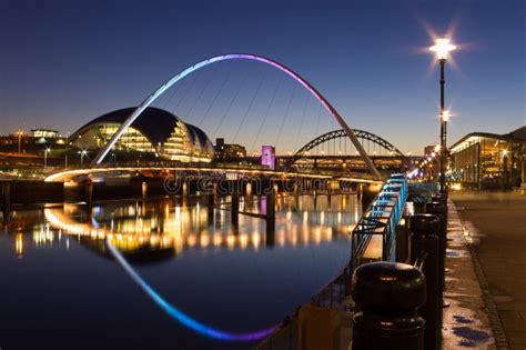 Newcastle Quayside at Night Editorial Stock Image - Image of newcastle ...