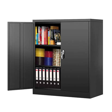 Buy Metal Storage Cabinet Locking Steel Storage Cabinet with 2 Doors, Lockable Metal Cabinet ...