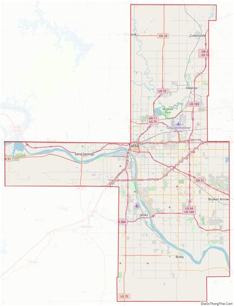 Map of Tulsa County, Oklahoma - Thong Thai Real