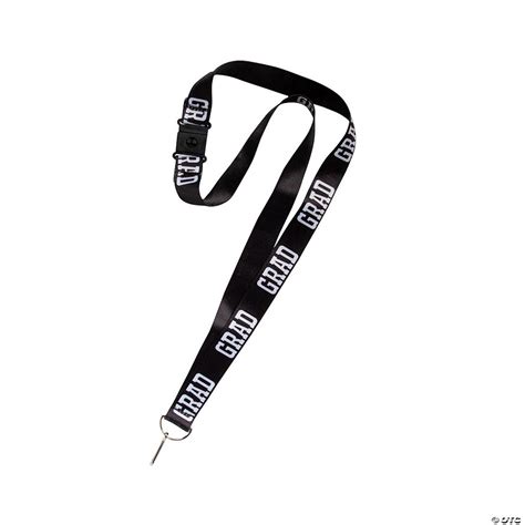 Grad Black Breakaway Lanyards - 12 Pc.