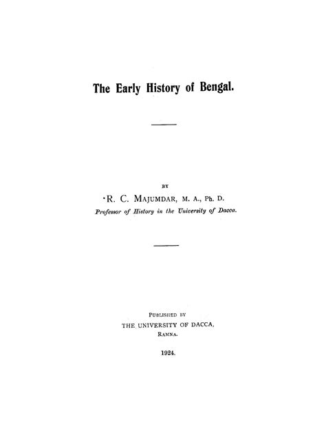 The Early History of Bengal - BNM Archives - Page 1 - 29 | Flip PDF ...