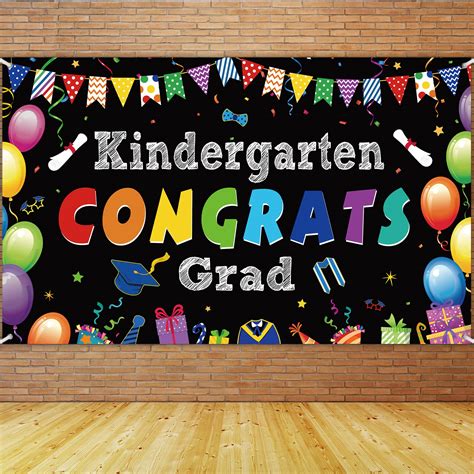 Buy Kindergarten Graduation Party Decorations Backdrop Preschool ...