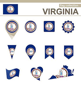 Virginia Flag Collection Virginia Beach Country Vector Vector, Virginia ...