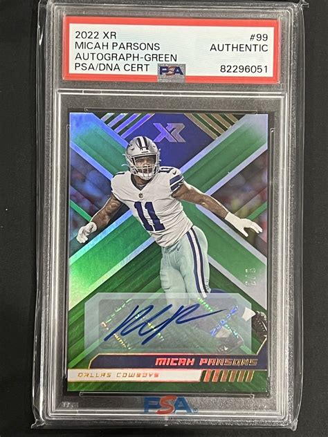 Micah Parsons Autographed Signed 2022 Panini Xr Green #99 Auto 2/3 ...