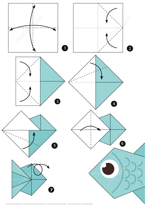 How to Make an Origami Fish Step by Step Instructions | Free Printable Papercraft Templates