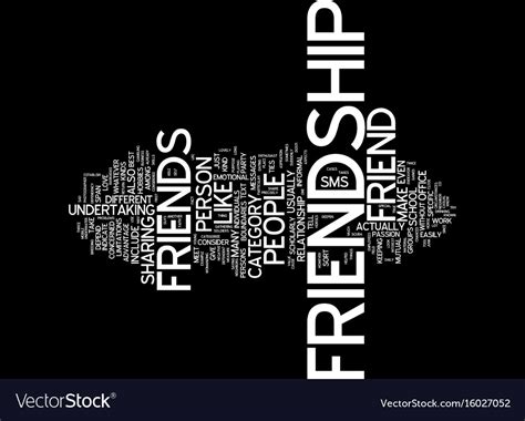 Friendship text background word cloud concept Vector Image