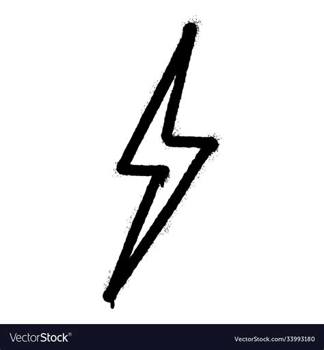 Graffiti spray electric lightning bolt symbol Vector Image