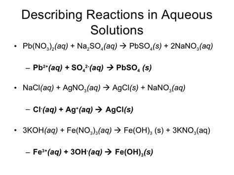 Chapter 8: Reactions in Aqueous Solution