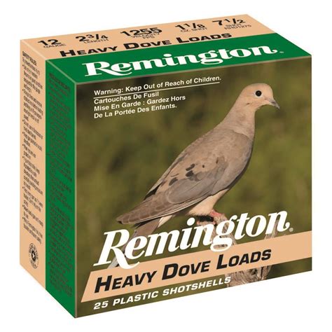 Remington Heavy Dove Loads, 12 Gauge, 2 3/4" Shot Shells, 1 1/8 oz., 250 Rounds - 707100, 12 ...