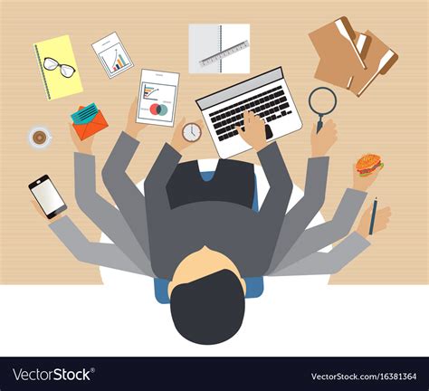 Busy business people working hard Royalty Free Vector Image