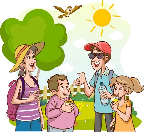 happy family on a warm sunny day cartoon vector 20291045 Vector Art at ...