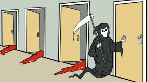 Create comics meme "meme the grim Reaper, death is knocking on the door meme, death is knocking ...