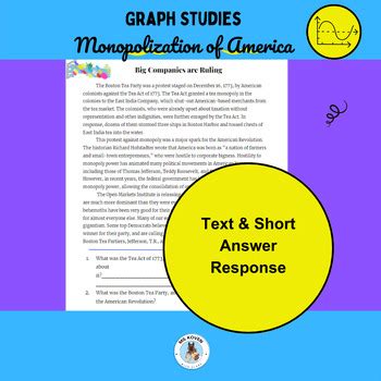 Analyzing Graphs: Monopolization of America,Text & Questions, Middle School