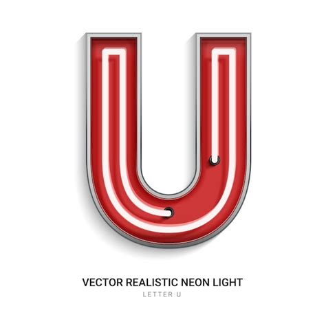 Premium Vector | Neon letter u