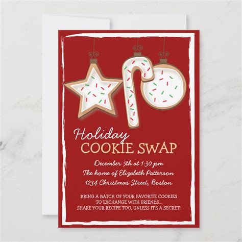 Christmas Cookie Swap Holiday Invitation | Zazzle