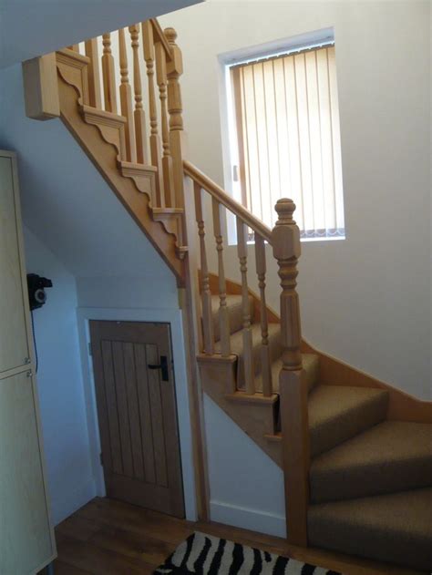 Classy Winder Staircase Design Represents With Rustic Looks: Natural Wood Winder Staircase ...