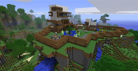 My new mountain top base. : Minecraft