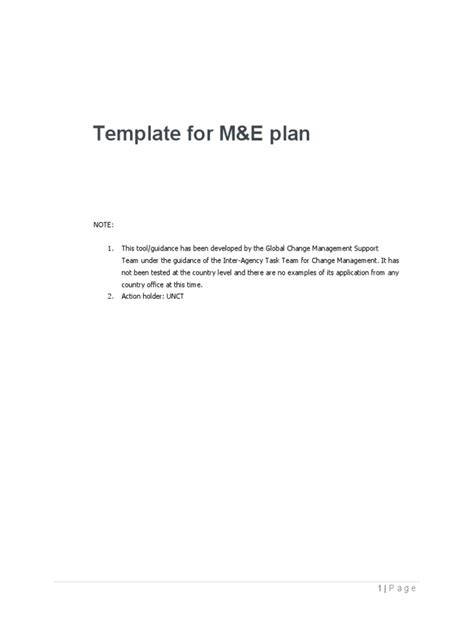 Template For M&E Plan PDF | PDF | Monitoring And Evaluation | Capacity Building