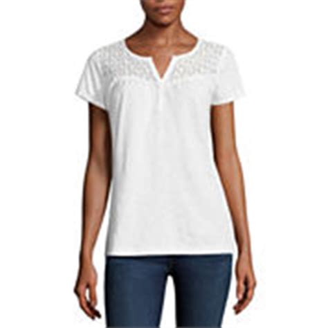 T-shirts White Tops for Women - JCPenney