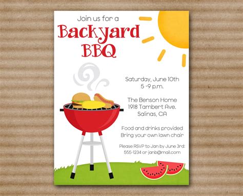 Bbq Invitation Template - Printable Word Searches