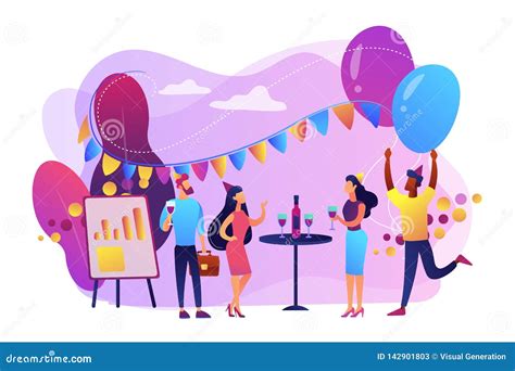 Corporate Party With People Having Fun Together Vector Illustration ...