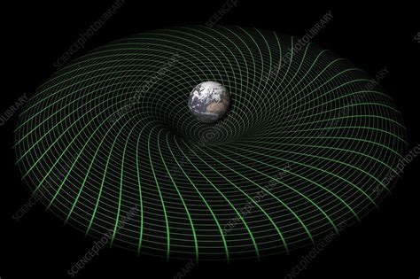 Earth's gravity well, artwork - Stock Image - C011/0757 - Science Photo Library