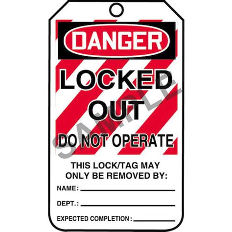 Lockout/Tagout Tag - Danger Locked Out Do Not Operate