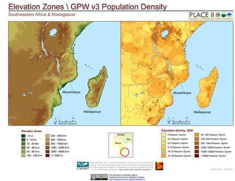 Southeastern Africa and Madagascar Elevation Zones and Pop… | Flickr