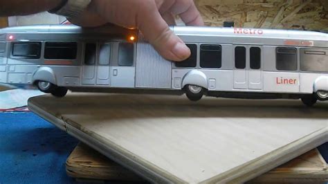 Lighted Articulating gray metro bus - YouTube