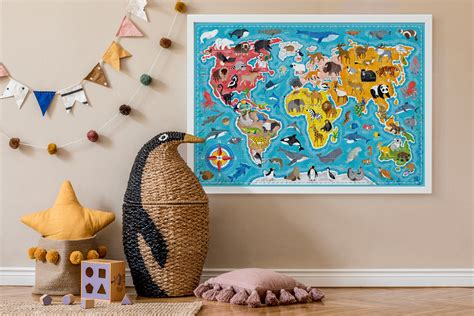 Puzzle: Map of the World. Animals. on Behance