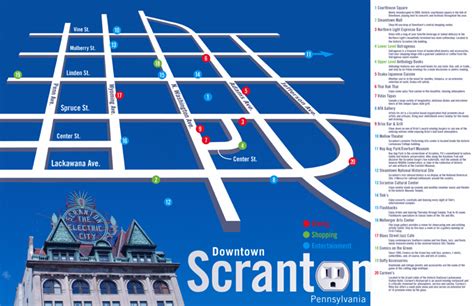 John Reddinger / Graphic Design: Downtown Scranton, PA: Tourism Map