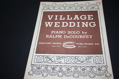 Village Wedding Sheet Music for Piano 1962 Piano Sheet - Etsy